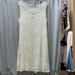 White Lacey dress wore to wedding